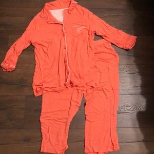 Coral Monogrammed Pajama Set